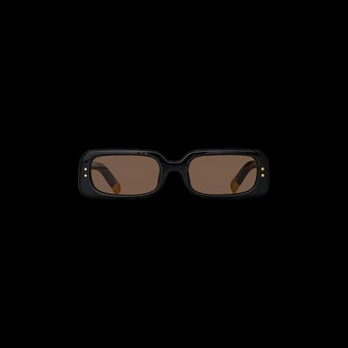 Jacquemus Azzurro Rectangular Sunglasses 'Black/Yellow Gold/Brown'