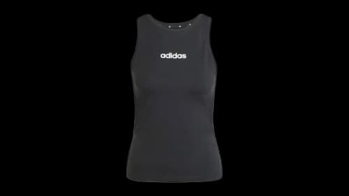 adidas Women's Essentials Linear Slim Cotton Tank Top Black/White