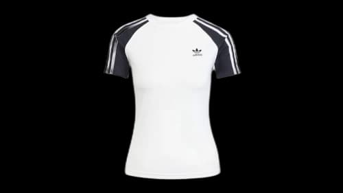 adidas Women's Adicolor 3-Stripes Raglan Slim T-Shirt White/Black