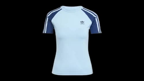 adidas Women's Adicolor 3-Stripes Raglan Slim T-Shirt Clear Sky