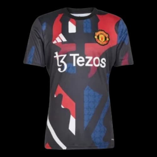 (GS) adidas Manchester United 24/25 Pre-Match Jersey 'Black Red Blue'