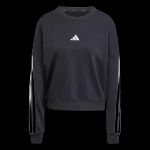 adidas Essentials 3-Stripes French Terry Sweatshirt 'Black White' (Women's)