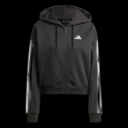 Adidas ESSENTIALS W 3S FT FZ HD Jacket Women's Black