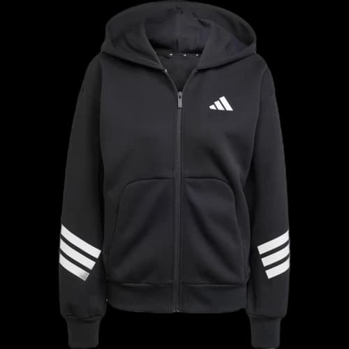 adidas Future Icons 3-Stripes Full-Zip Hoodie 'Black White' (Women's)