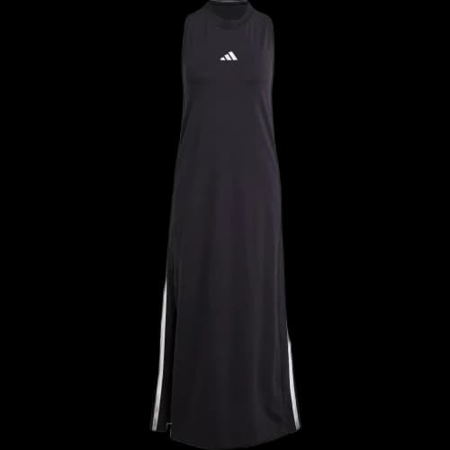 adidas Essentials 3-Stripes Long Racerback Dress 'Black White' (Women's)