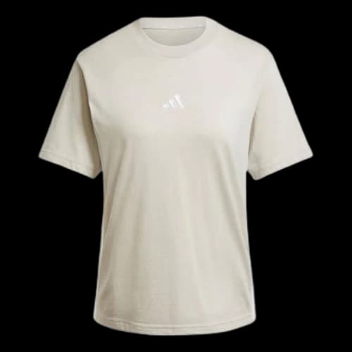 adidas Essentials 3-Stripes Cotton T-Shirt 'Beige White' (Women's)