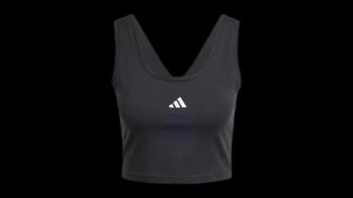 adidas Women's Essentials Small Logo Cotton Lifestyle Tank Top Black/White