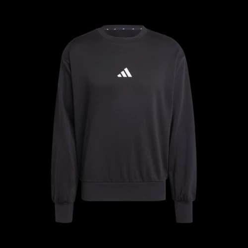 Adidas Essentials Feelcozy Fleece Sweatshirt 'Black / White'