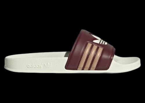 adidas Adilette Slides Shadow Red Cream White Warm Sandstone