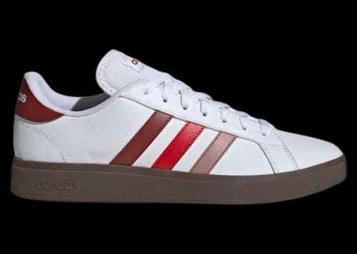 adidas Grand Court Base 2.0 Cloud White Preloved Ruby Better Scarlet