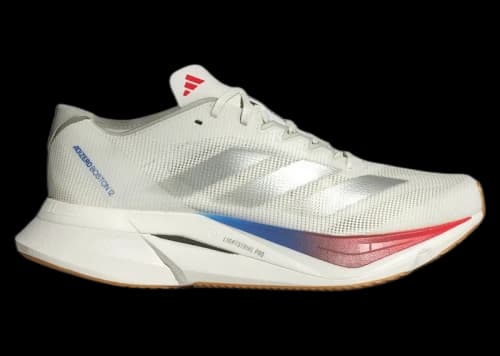 adidas Adizero Boston 12 Core White Matte Silver Pure Ruby (Women's)