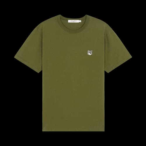 Maison Kitsuné Grey Fox Head Tee 'Olive'