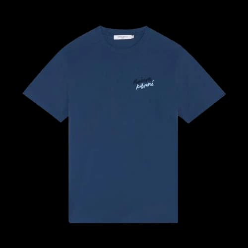 Maison Kitsuné Mini Handwriting Tee 'Blue'