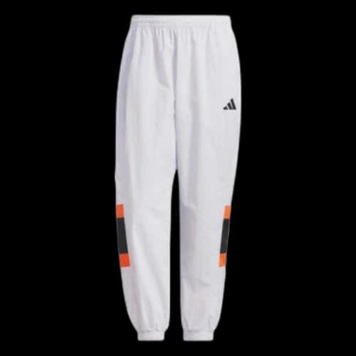 adidas Wording Pack Loose Fit Mesh-Lined Woven Elastic Hem Pants 'White'