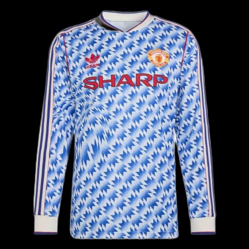 adidas Manchester United Away Long Sleeve Jersey 90 Asia Sizig 'Blue'