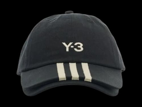 Y-3 Stripes Double Brim Cap Black