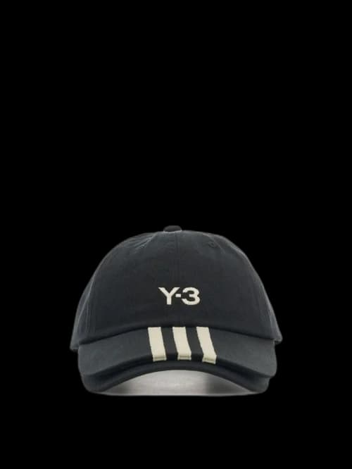Y-3 Stripes Double Brim Cap Black