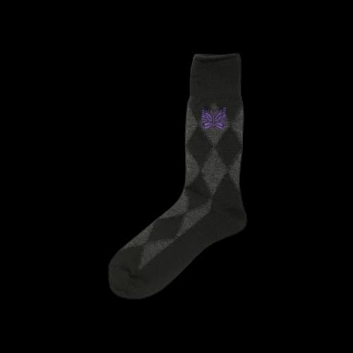Needles Argyle Socks 'Charcoal'