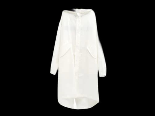 Jil Sander Logo Print Hooded Raincoat White