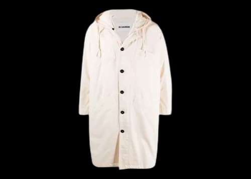 Jil Sander Oversized Hooded Parka Coat Beige