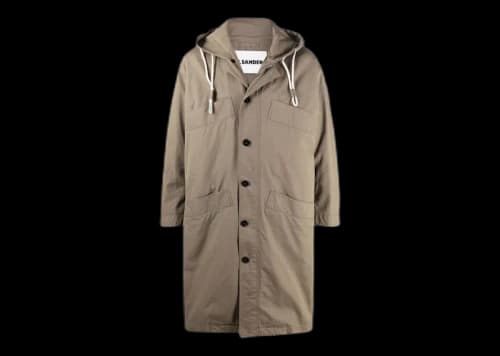 Jil Sander Oversized Hooded Parka Coat Green