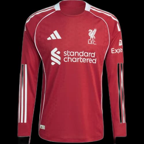 Adidas Free Shipping with adiClub Liverpool Fc 25/26 Long Sleeve Home Authentic Jersey