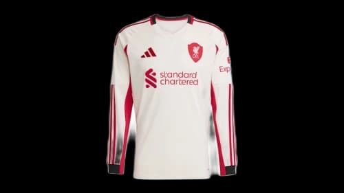 adidas Liverpool FC 2025/26 L/S Away Jersey Wonder White
