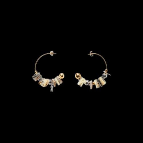 Marine Serre Nacre Disks Loop Earrings 'Gold'