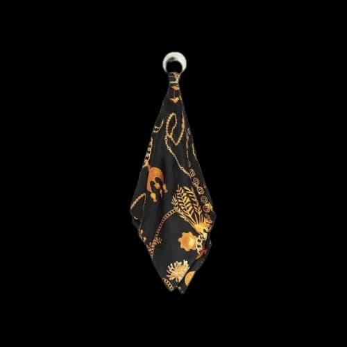 Marine Serre Regenerated Silk Scarves Moon Earrings 'Silver'
