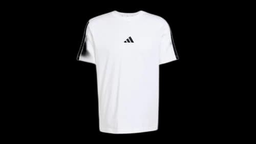 adidas Essentials 3-Stripes Single Jersey T-Shirt White Black