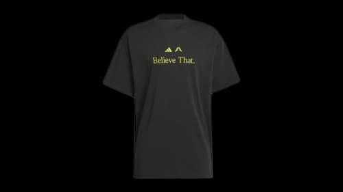 adidas Ae Believe That T-Shirt Black Preloved Lime