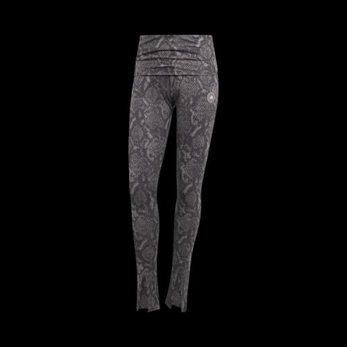 Adidas x Stella McCartney Training Rolltop Splitcuff Leggings Printed 'Charcoal/Black'