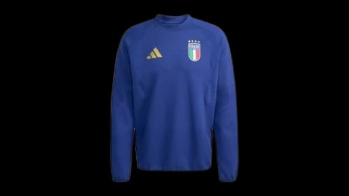 adidas Italy Tiro Travel Crew Sweatshirt Victory Blue