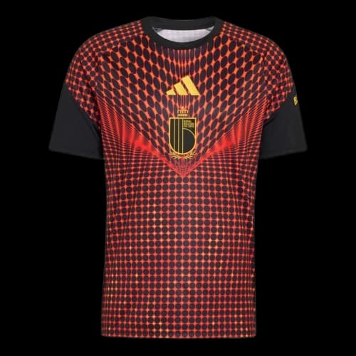 (GS) adidas Belgium 26 Home Pre Match Jersey Asia Sizing 'Black Red'