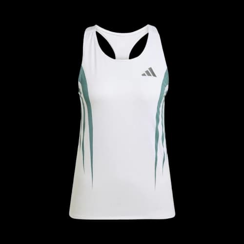 Adidas Adizero Archive Running Singlet 'White/Preloved Teal'