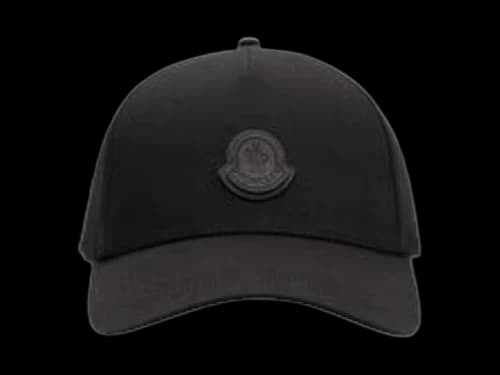 Moncler Logo Patch Baseball Cap Black