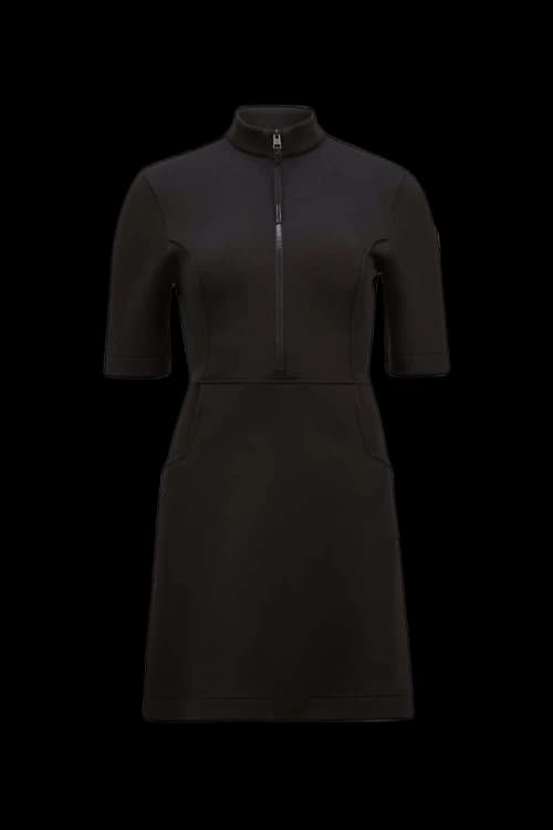 Moncler Year of the Snake Patch Neoprene Mini Dress Black