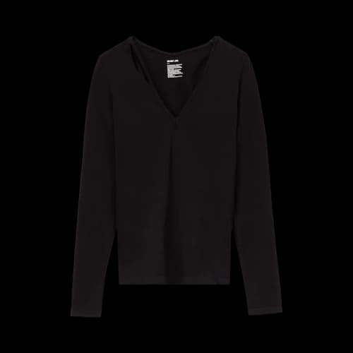 Helmut Lang Slash V-Neck Long-Sleeve Top 'Black'