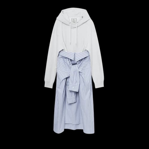 Maison Mihara Yasuhiro Combined Hoodie 'White/Blue'