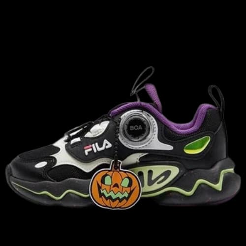 (PS) FILA Classic Running Shoes 'Black Grey Purple'