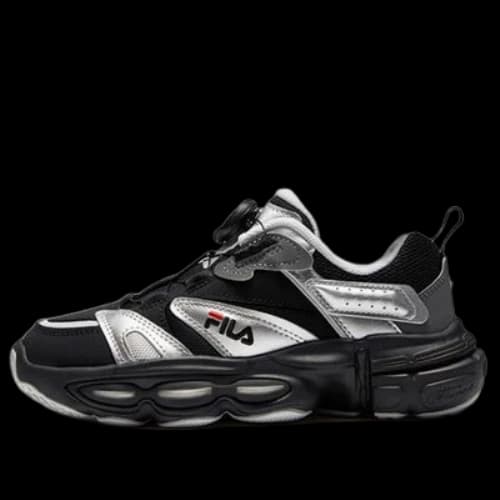 (GS) FILA Vintage Sport Sneakers 'Black SIlver'