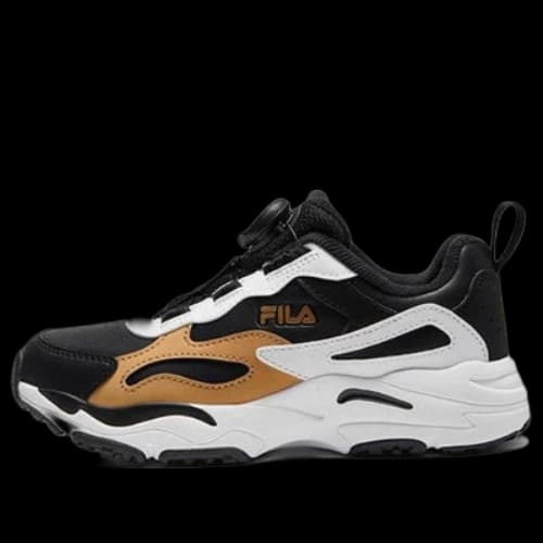 (GS) FILA Classic Sport Shoes 'Black White Gold'