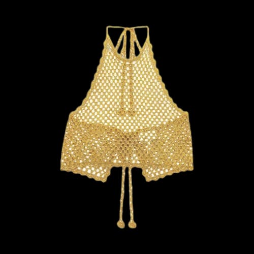 Ganni Halterneck Top 'Gold'