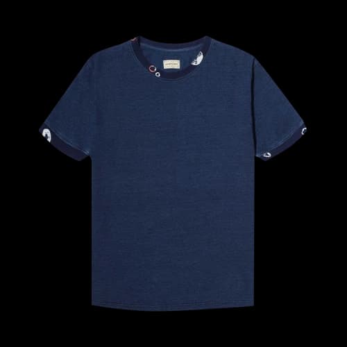 Kapital Mameshibori Crew Rib T-Shirt 'Indigo'