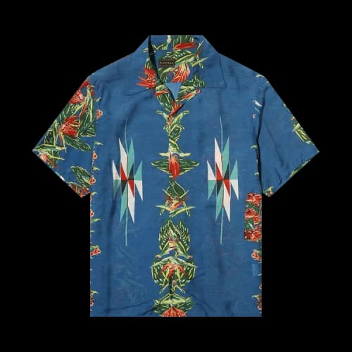 Kapital Hibiscus Ortega Aloha Shirt 'Blue'