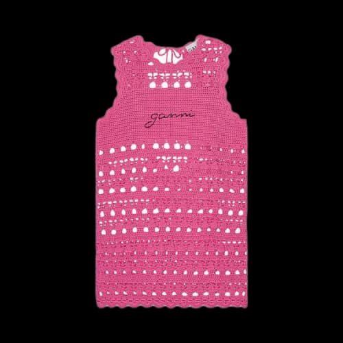 GANNI Crochet Cover Up Tunic 'Pink'