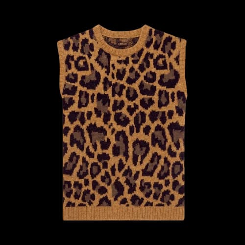 Kapital Leopard Print Sweater Vest 'Brown'