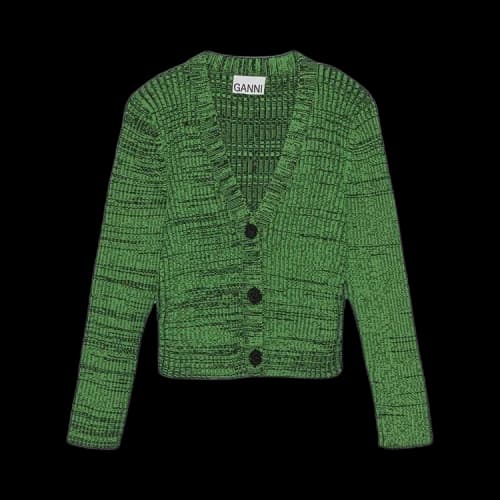 GANNI Cropped Cardigan 'Kelly Green'