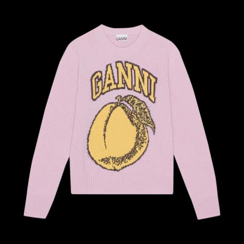 GANNI Graphic O-Neck Pullover 'Blush'