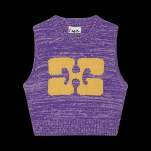 GANNI Graphic Cropped Vest 'Purple'